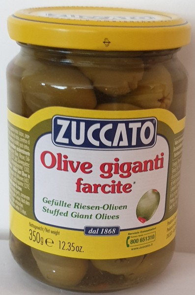 ZUCCATO Olive giganti Farcite - Grüne Oliven 350g