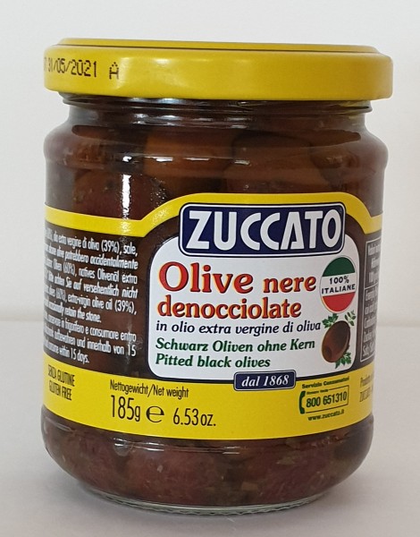 ZUCCATO Olive Nere / schwarze Oliven ohne Kern